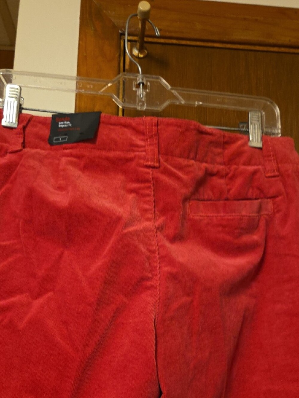 Express Slim Flared Leg Corduroy Jeans in Red - Picture 7 of 12